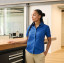 LADIES' SHORT SLEEVE TAILORED OXFORD SHIRT